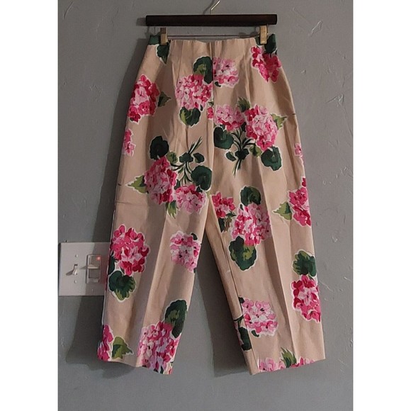 BRIGGS Pants Capri Women Size 10 Petite, Cotton, Spandex, Zipper, Floral,made In - Picture 4 of 9